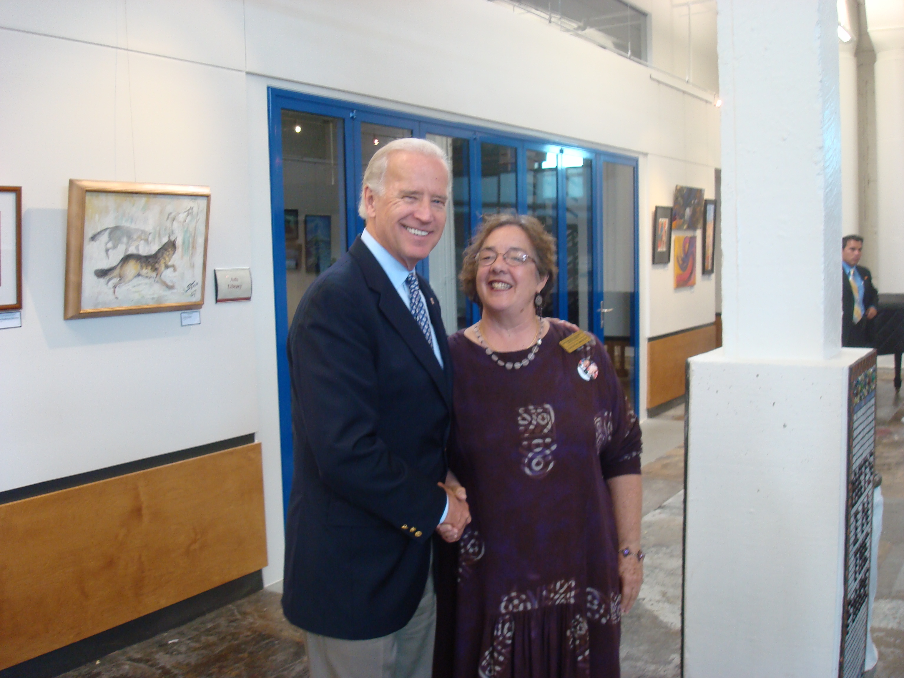 Sandra CH Smith with Joe Biden at The Creamery Arts Center in Springfield, Missouri